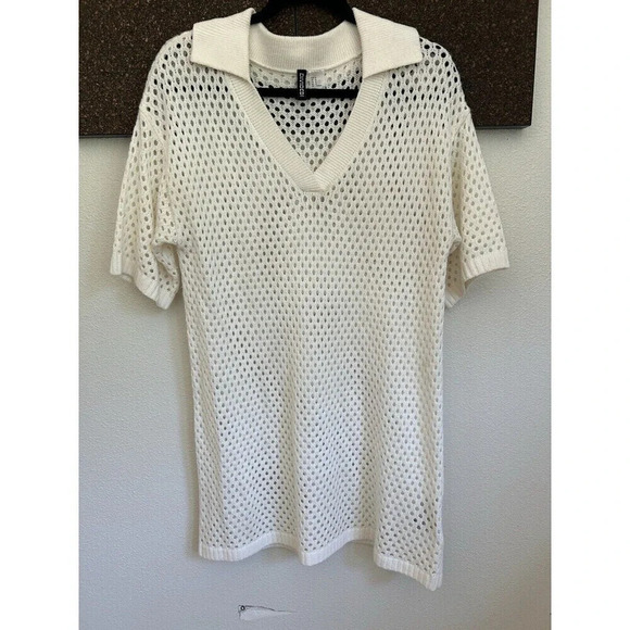 H&M Divided Tunic | Swim Coverup | Dress in cream SZ M - Picture 1 of 7